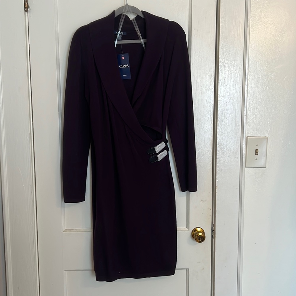 Chaps Purple Long Sleeve Sweater Dress XL NWT
